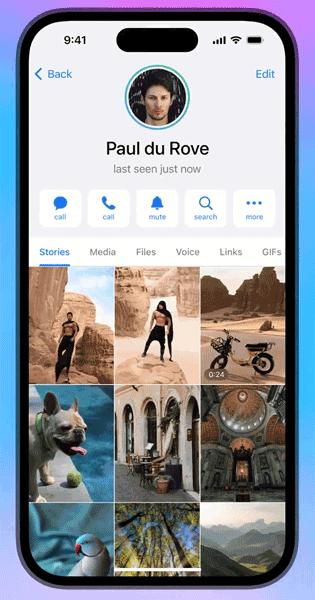 Сторис в Telegram