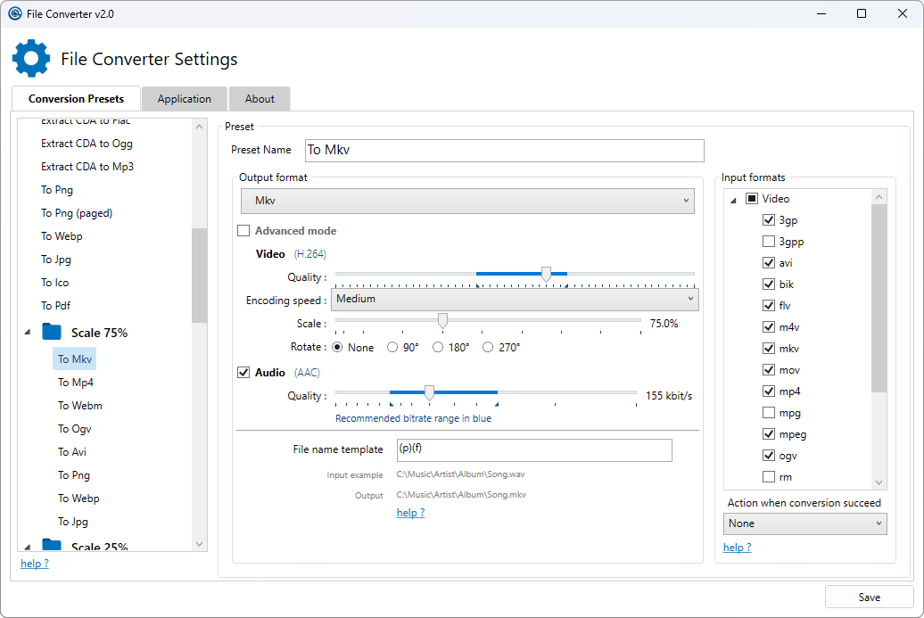 Интерфейс  File Converter